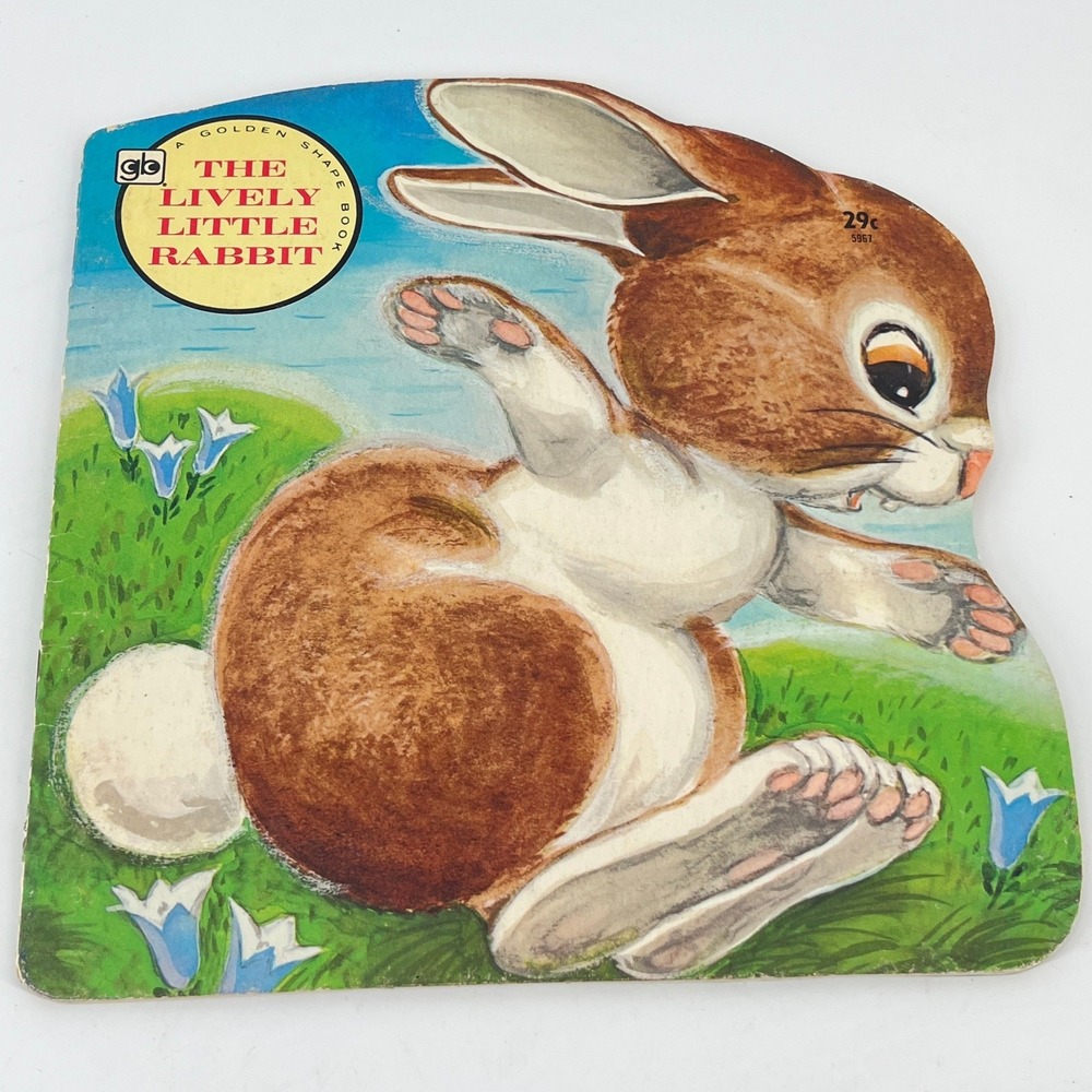 Vintage 1972 The Lively Little Rabbit A Golden Shape Book Golden Press
